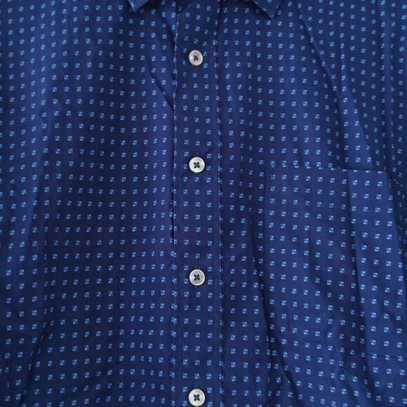 Arrow navy button down dress shirt sz 16.5 (42) - Picture 2 of 6